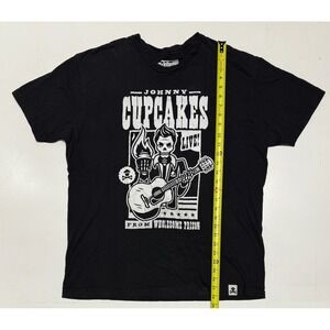 Rare Johnny Cupcakes Men's T‎ Shirt X-Large Graphic Print Black Johnny Cash
